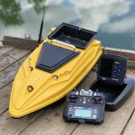 Прикормочный кораблик для рыбалки Тигр 2 с эхолотом Lucky 918 и GPS автопилотом фотография